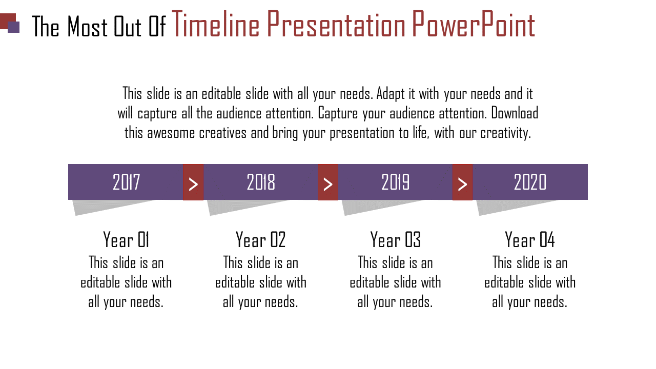 Awesome Timeline Presentation PowerPoint-Four Node